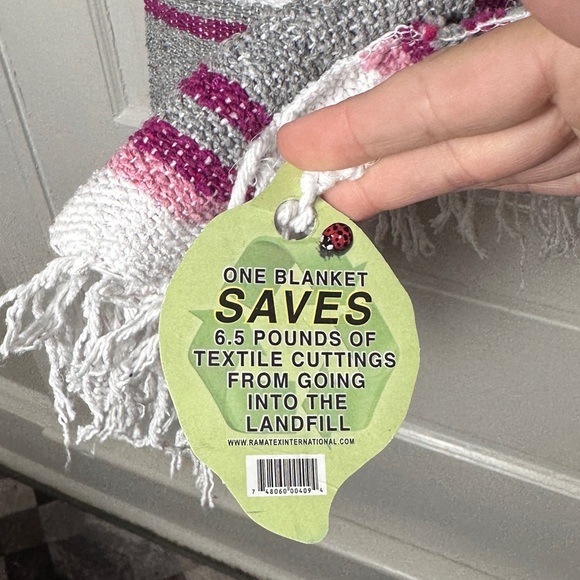 NWT Earth Ragz Southwestern Mexican Striped Falsa Throw Blanket Pink Tones - Picture 4 of 17